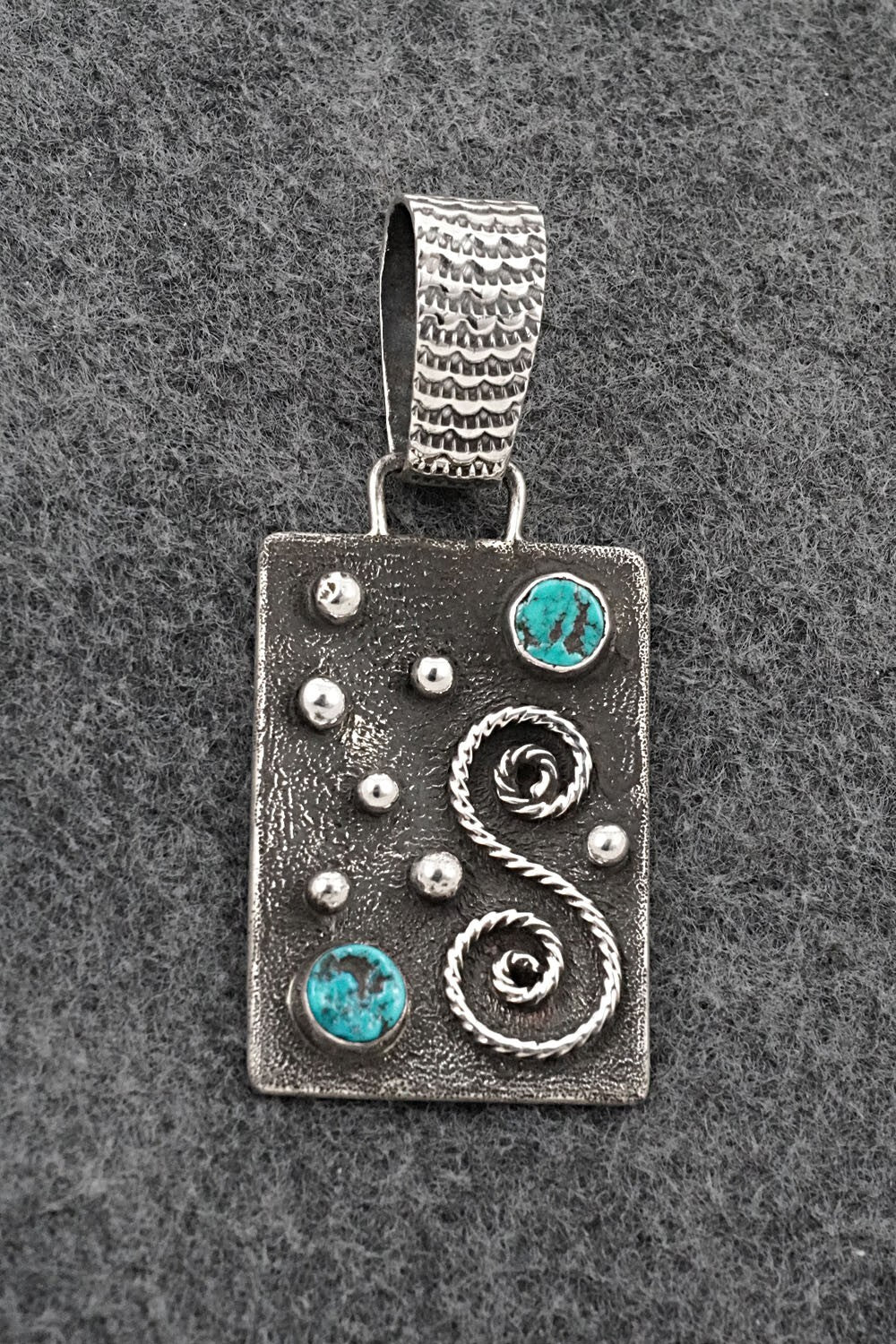 Turquoise & Sterling Silver Pendant - Ernest Rangel