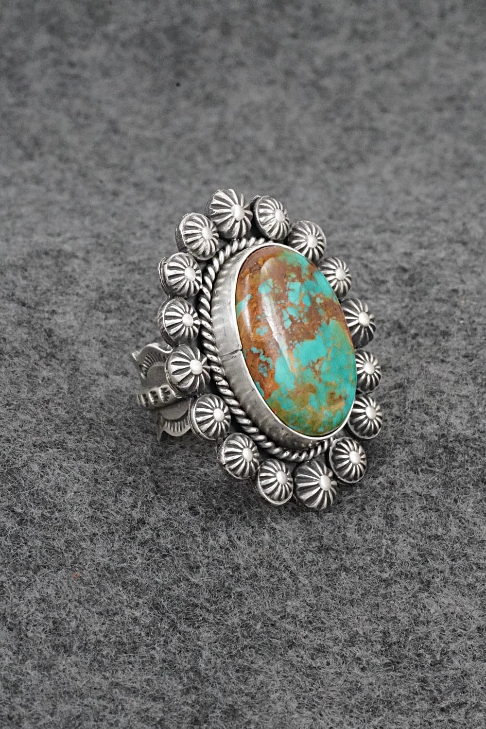 Turquoise & Sterling Silver Ring - Michael Calladitto - Size 7.5