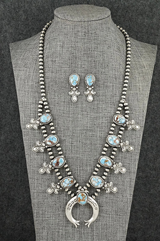 Turquoise & Sterling Silver Squash Blossom Set - Adrienne Gordon