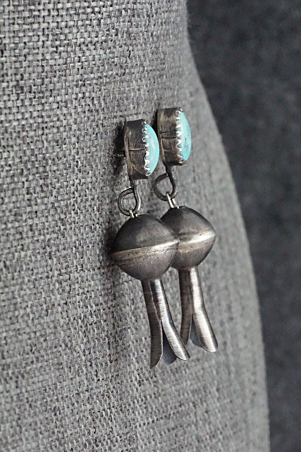 Turquoise & Sterling Silver Blossom Earrings - Shirley Lee