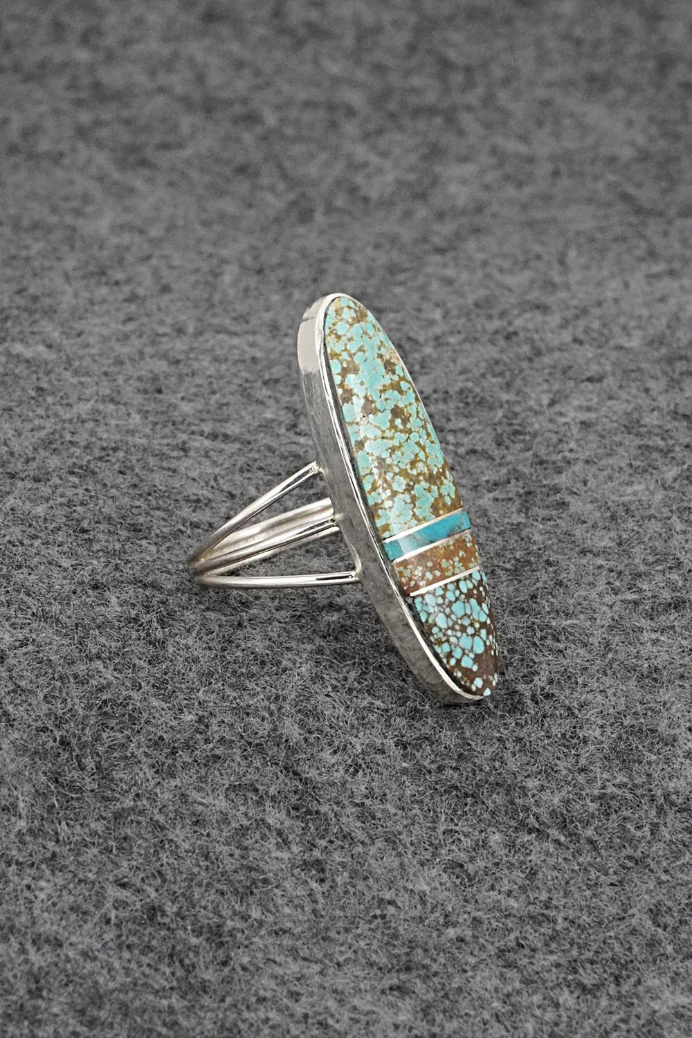 Turquoise & Sterling Silver Ring - Harold Smith - Size 8.25