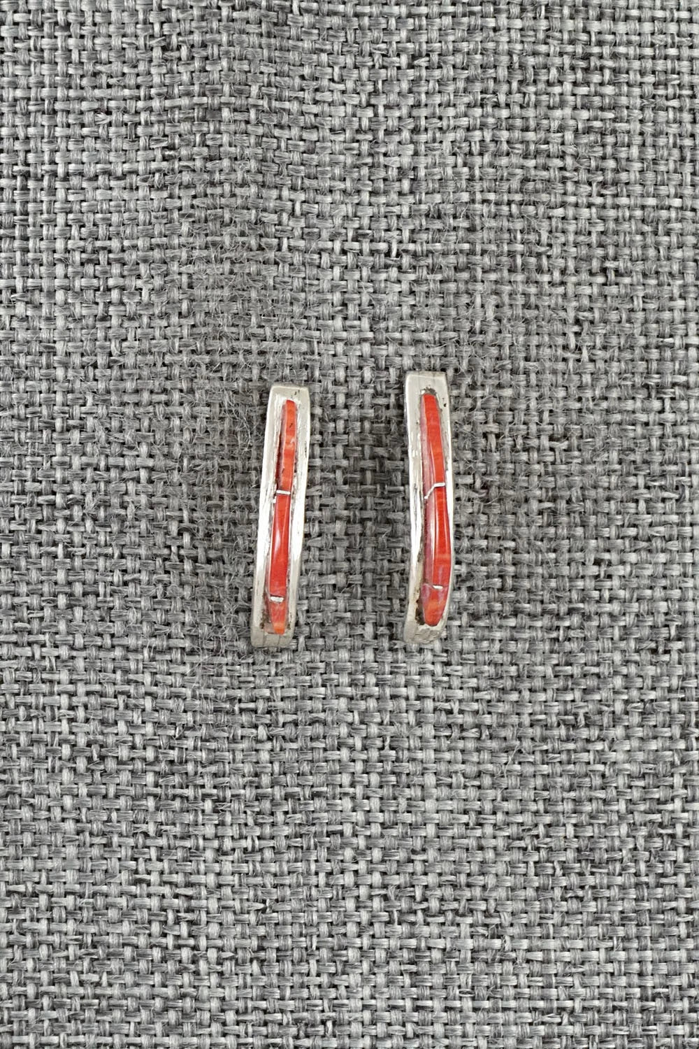 Coral & Sterling Silver Earrings - Kent Lonjose