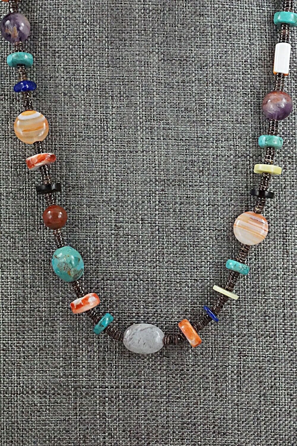 Multi-Stone and Sterling Silver Necklace - Helen Tsosie