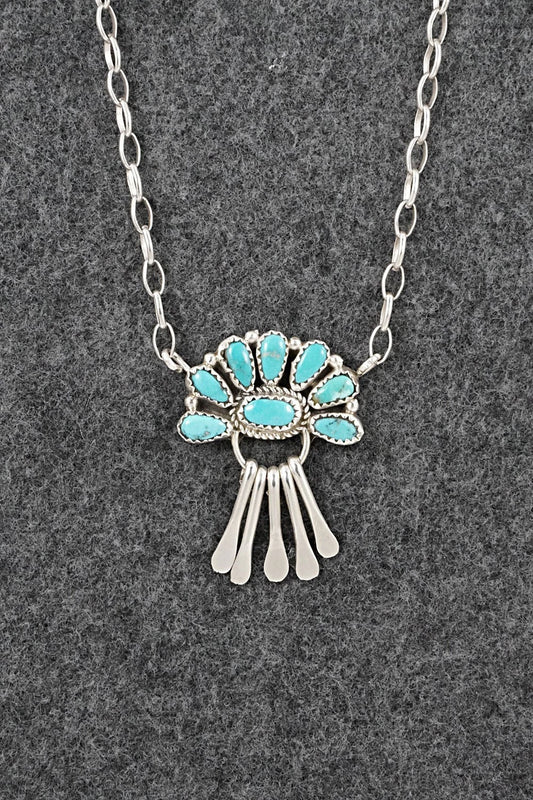 Turquoise & Sterling Silver Necklace - Justina Wilson