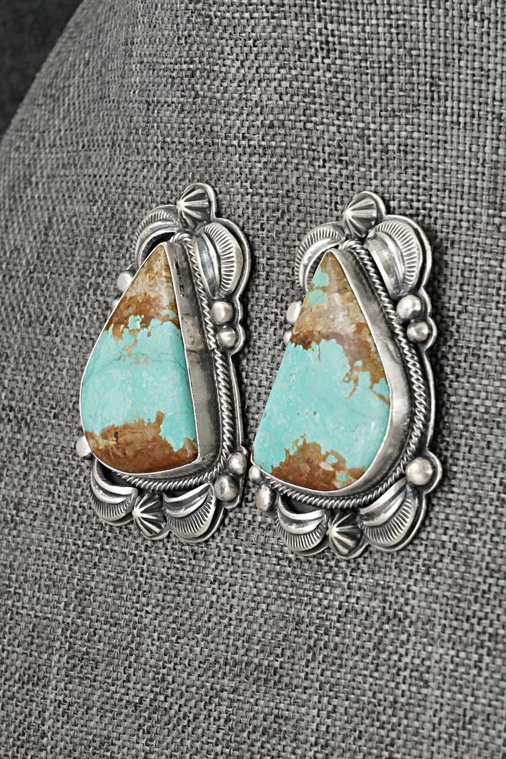 Turquoise & Sterling Silver Necklace and Earrings Set - Randy Boyd