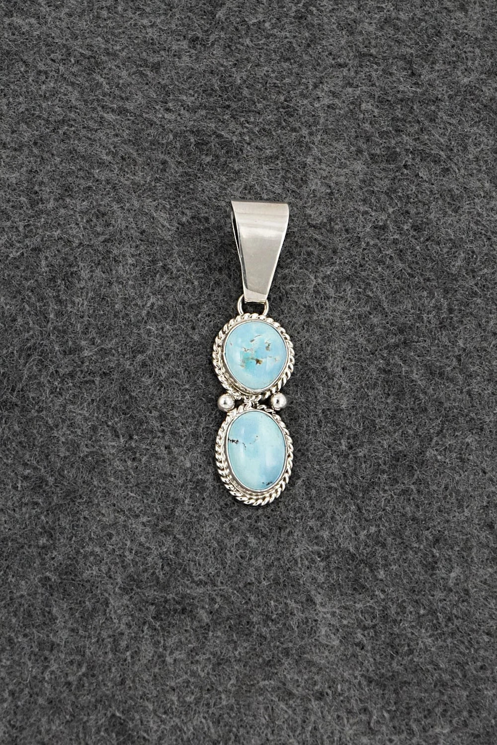 Turquoise & Sterling Silver Pendant - Eugene Gruber