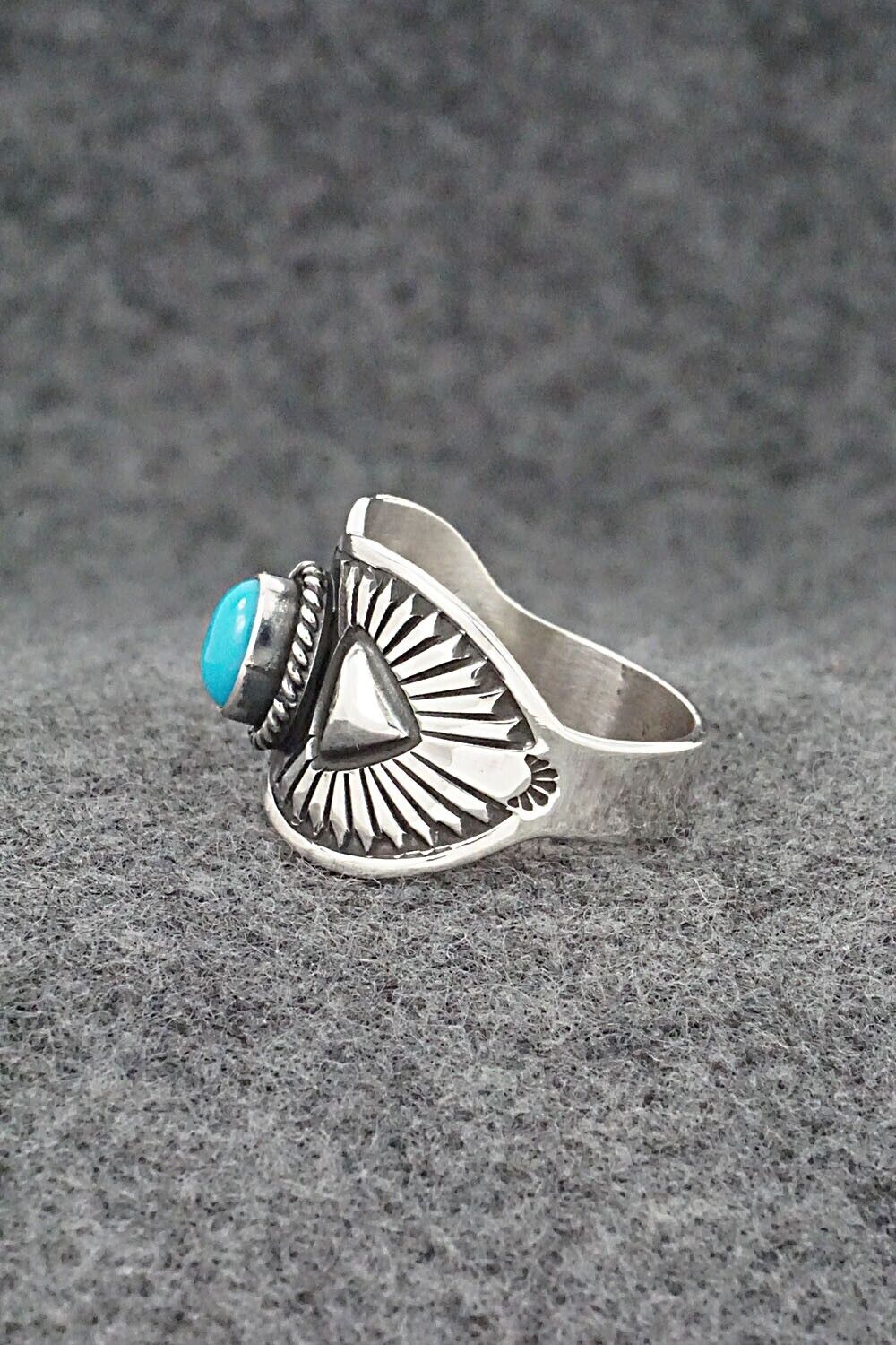 Turquoise & Sterling Silver Ring - Derrick Gordon - Size 9.5