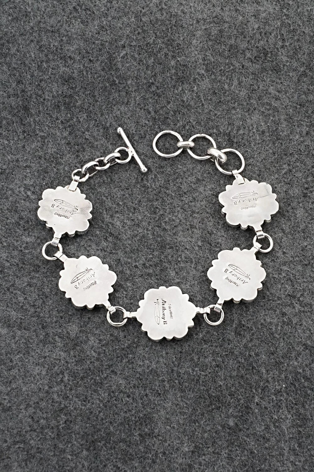 Turquoise & Sterling Silver Link Bracelet - Anthony Brown