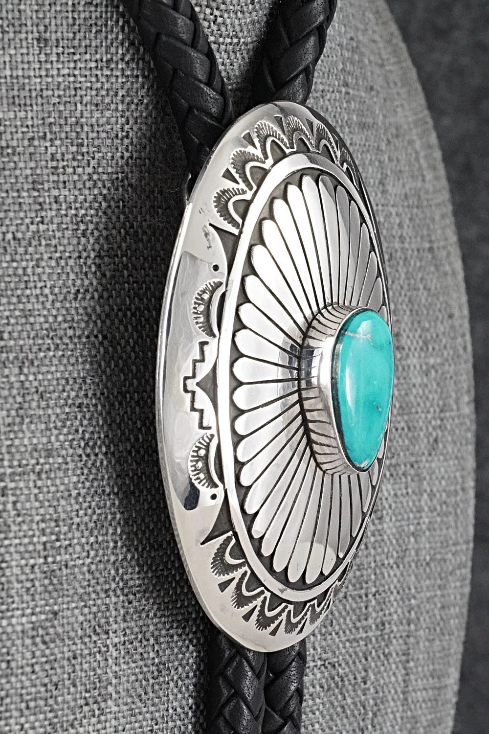Turquoise & Sterling Silver Bolo Tie & Belt Buckle Set - Charlie John