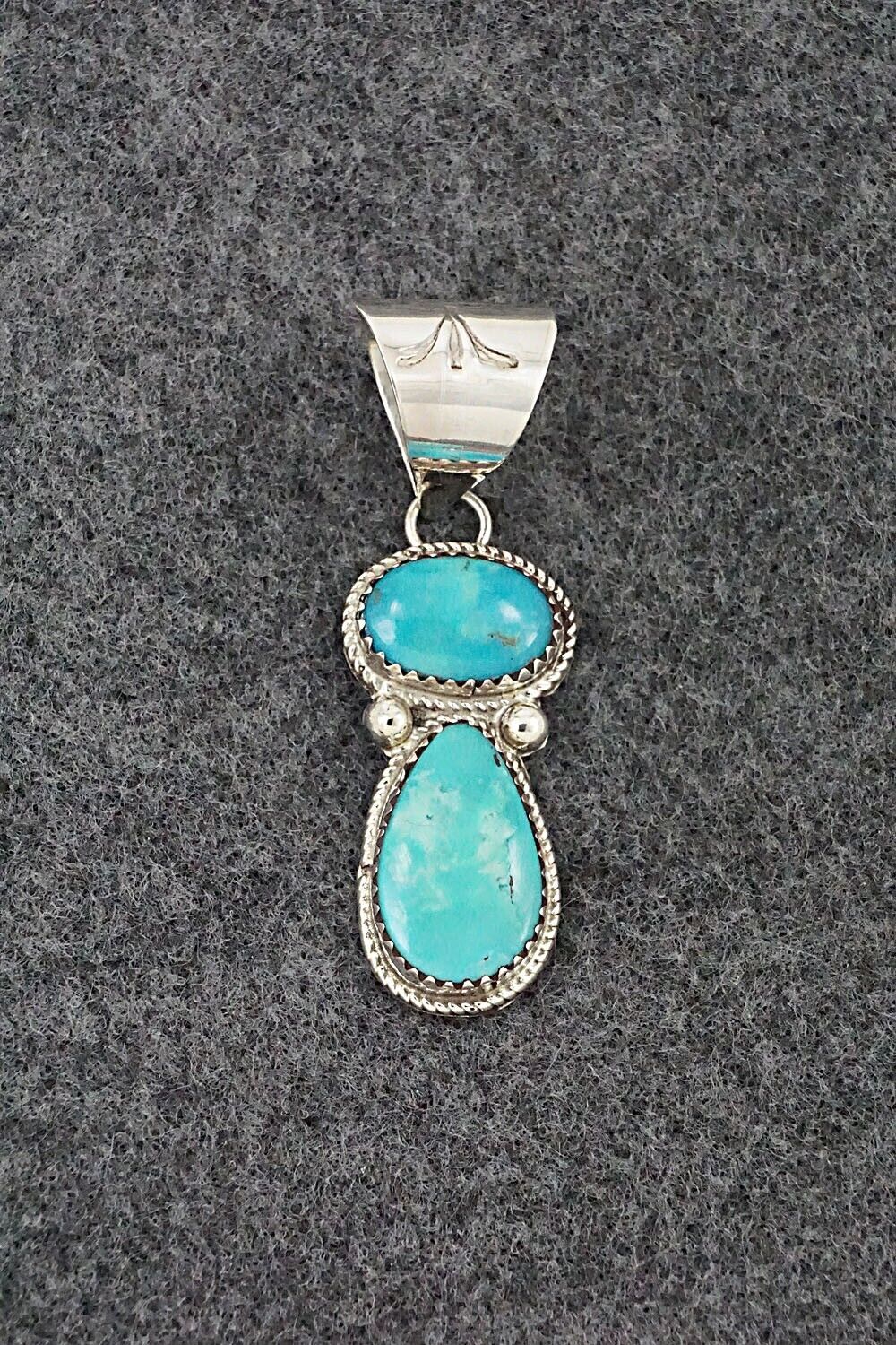 Turquoise & Sterling Silver Pendant - Ernest Hawthorne