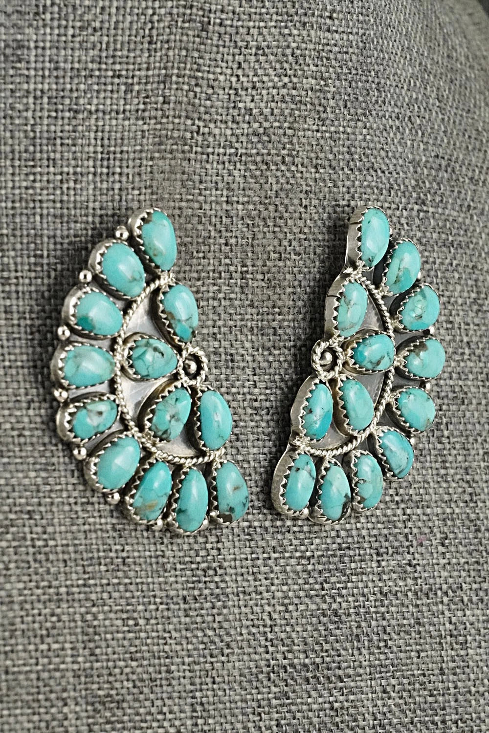 Turquoise & Sterling Silver Earrings - Gerald Mitchell