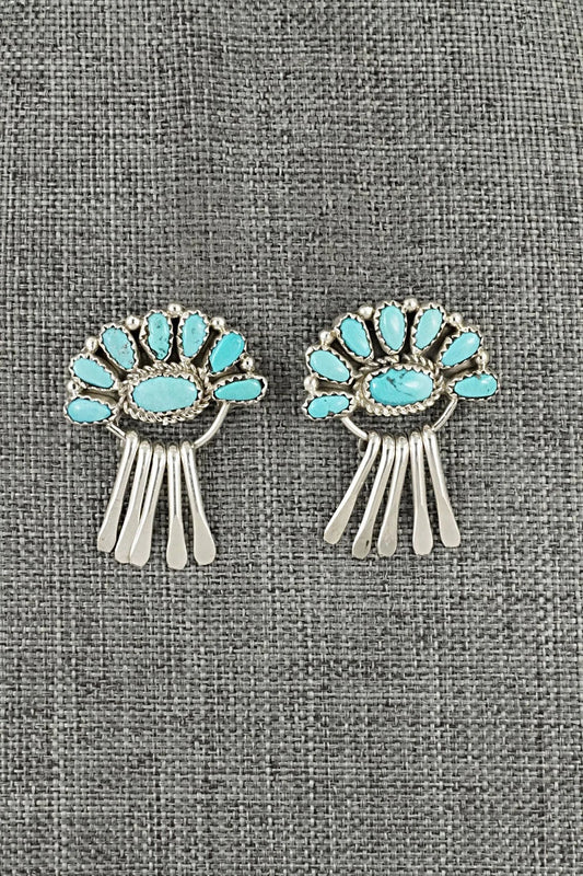 Turquoise & Sterling Silver Earrings - Justina Wilson