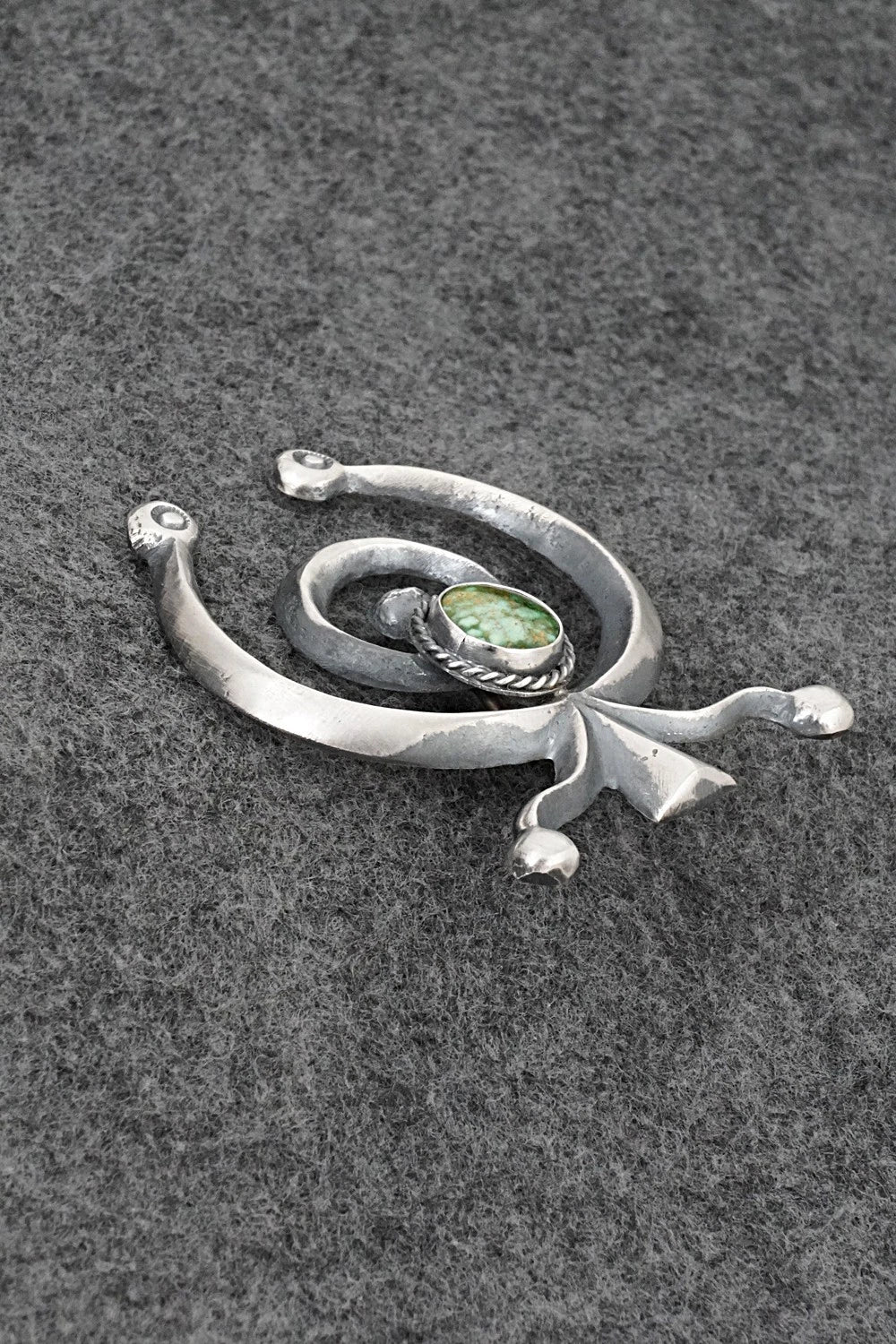Turquoise & Sterling Silver Naja Pendant - Harrison Bitsue