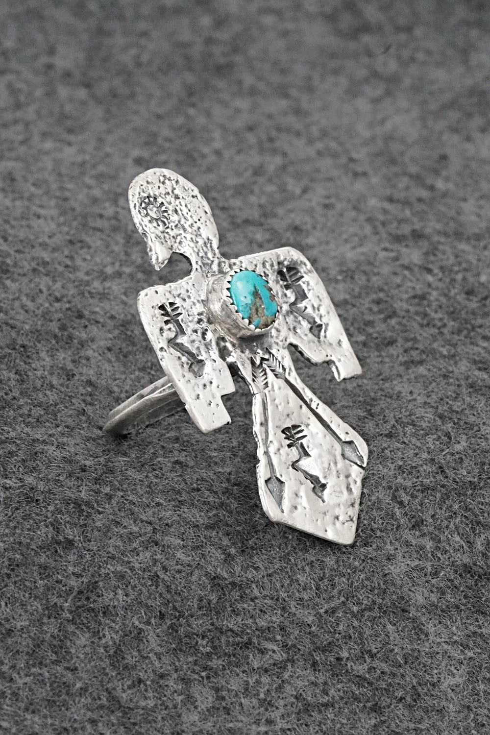 Turquoise & Sterling Silver Ring - Delbert Arviso - Size 7.5