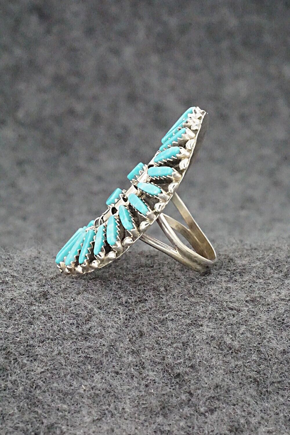 Turquoise & Sterling Silver Ring - Charlie John - Size 8.25