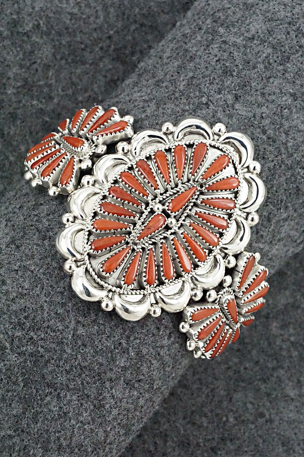 Coral & Sterling Silver Bracelet - Kyle Wilson