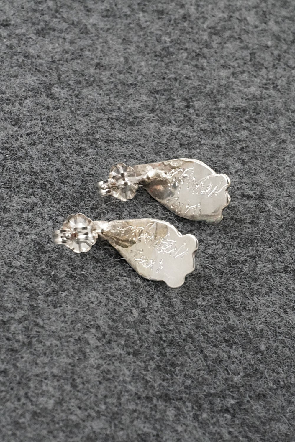 Turquoise, Coral & Sterling Silver Earrings - Terrance Panteah