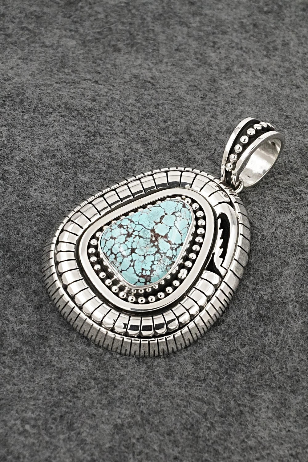 Turquoise and Sterling Silver Pendant - Jonathan Nez