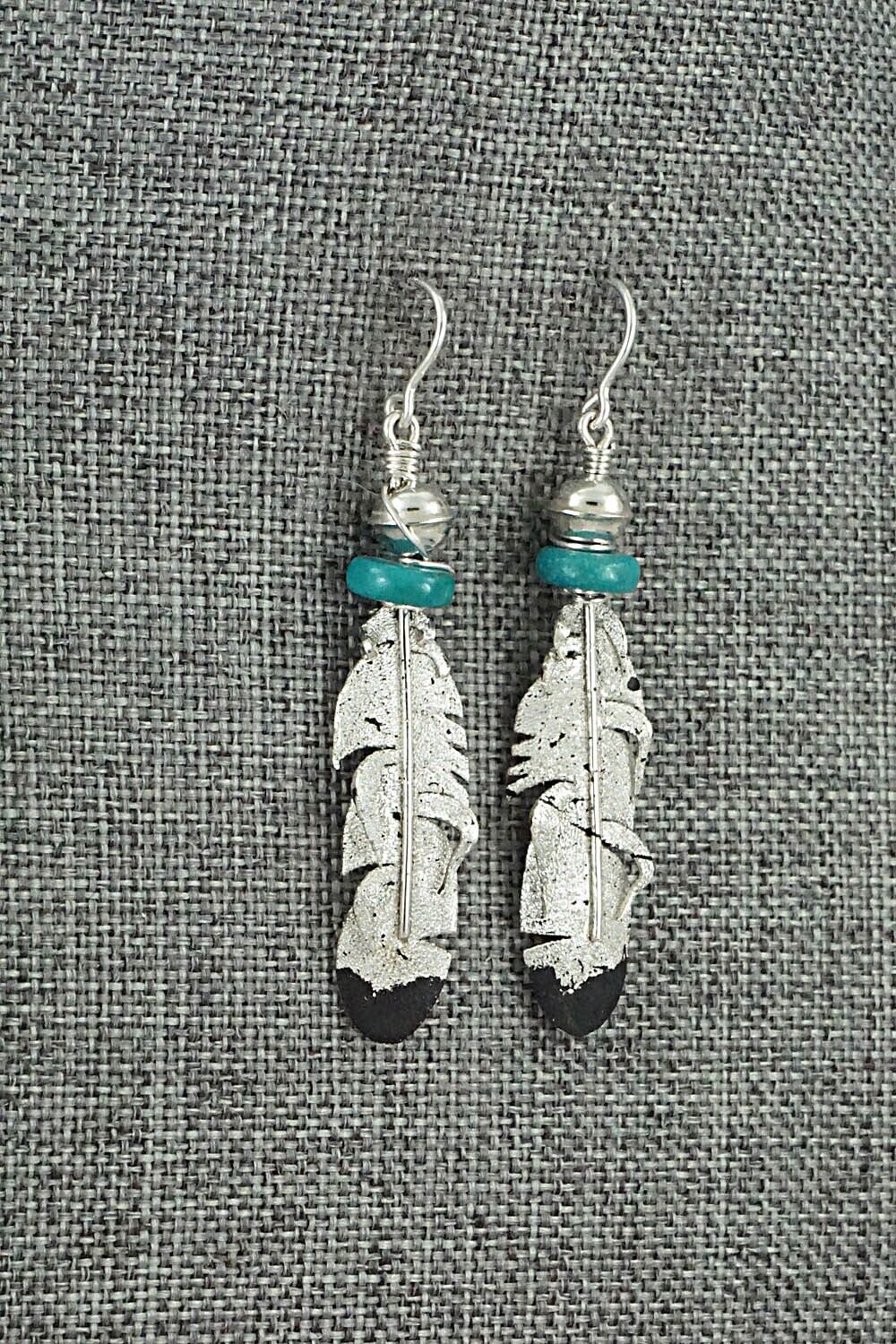 Turquoise & Sterling Silver Earrings - Ernest Rangel