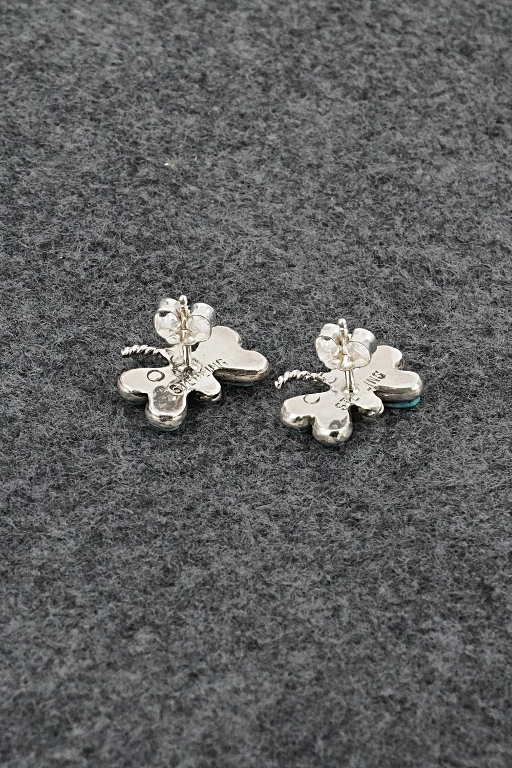 Turquoise and Sterling Silver Earrings - Gilbert Weebothee