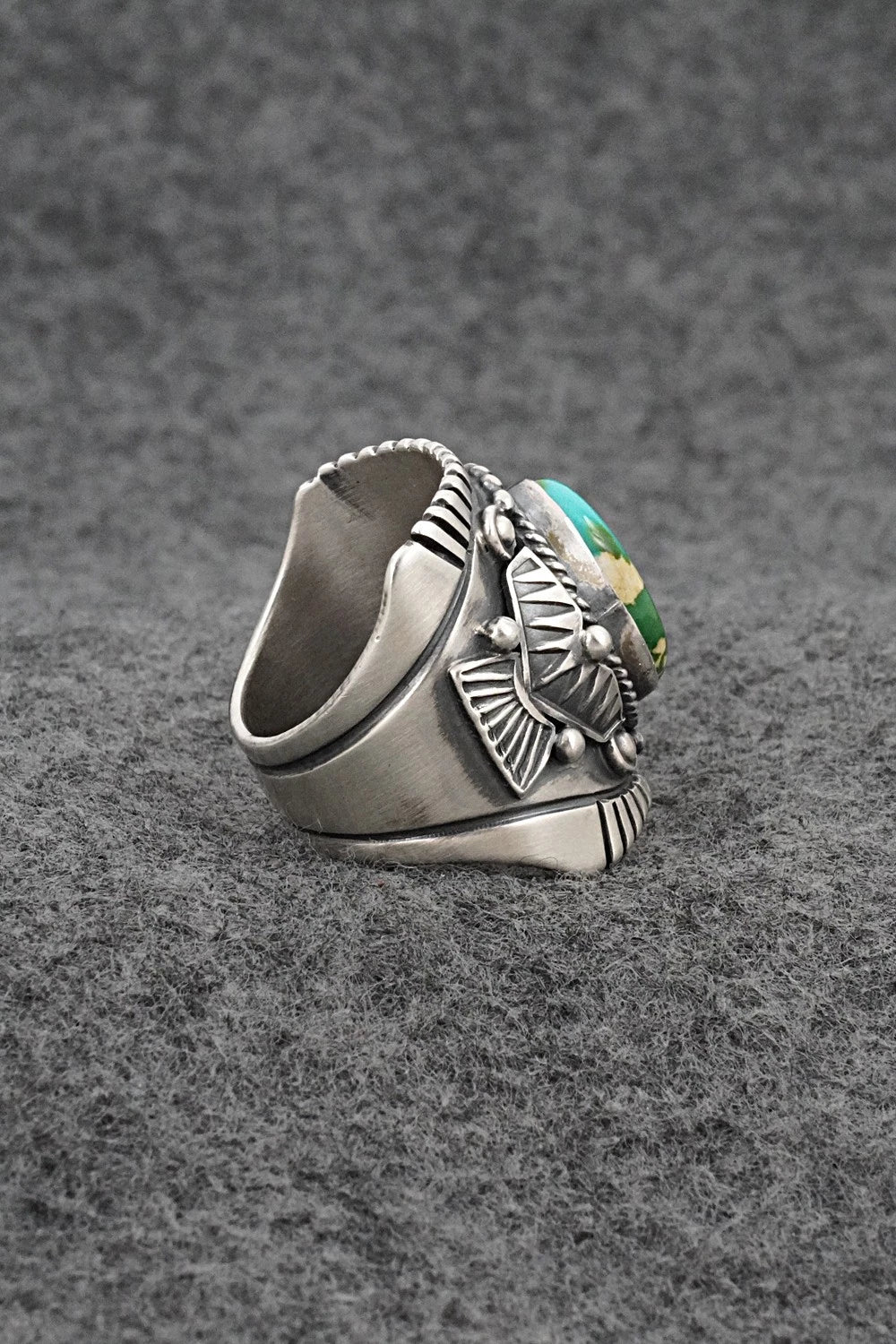 Turquoise & Sterling Silver Ring - Derrick Gordon - Size 7.5