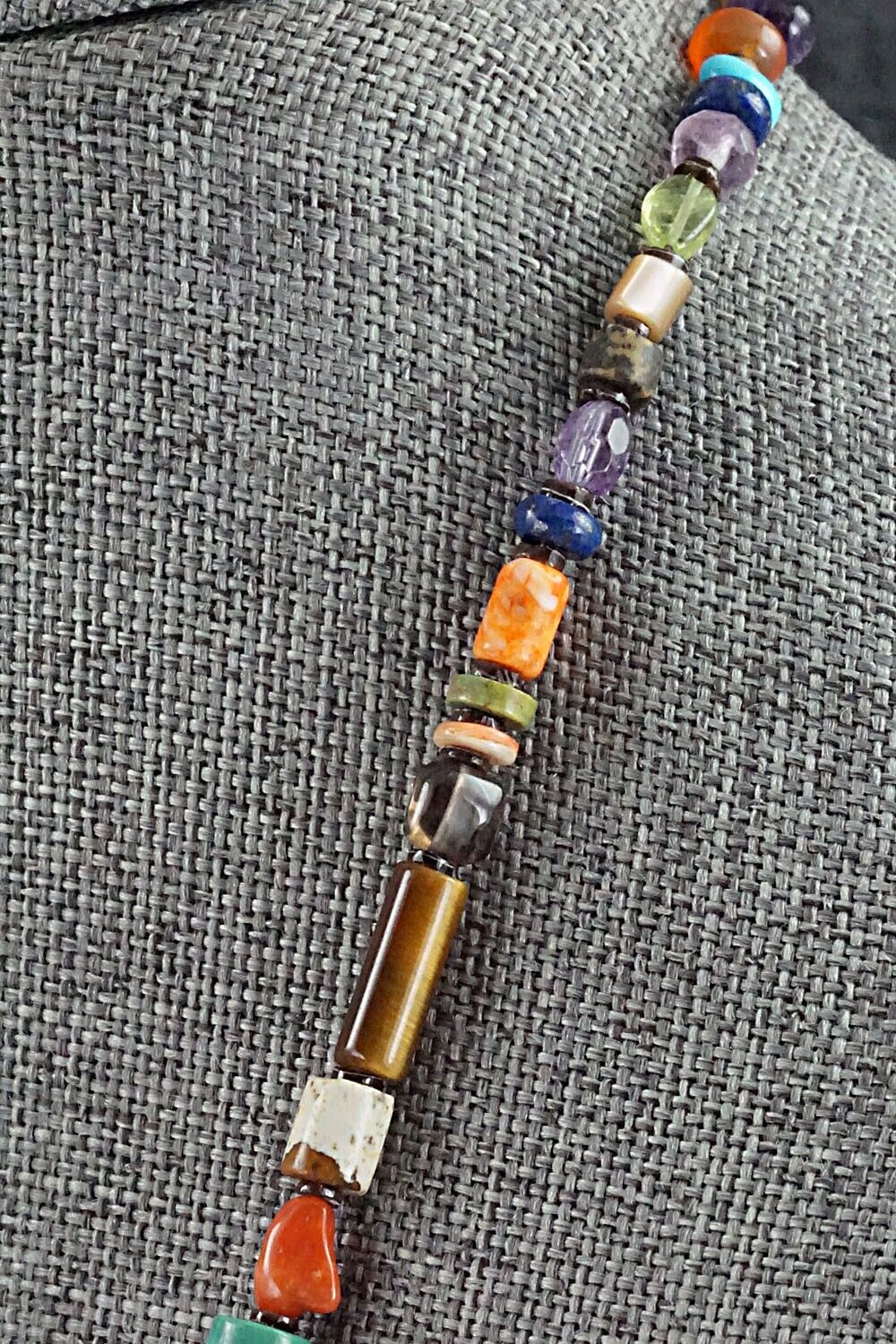 Multi Stone and Sterling Silver Necklace - Marcella Teller