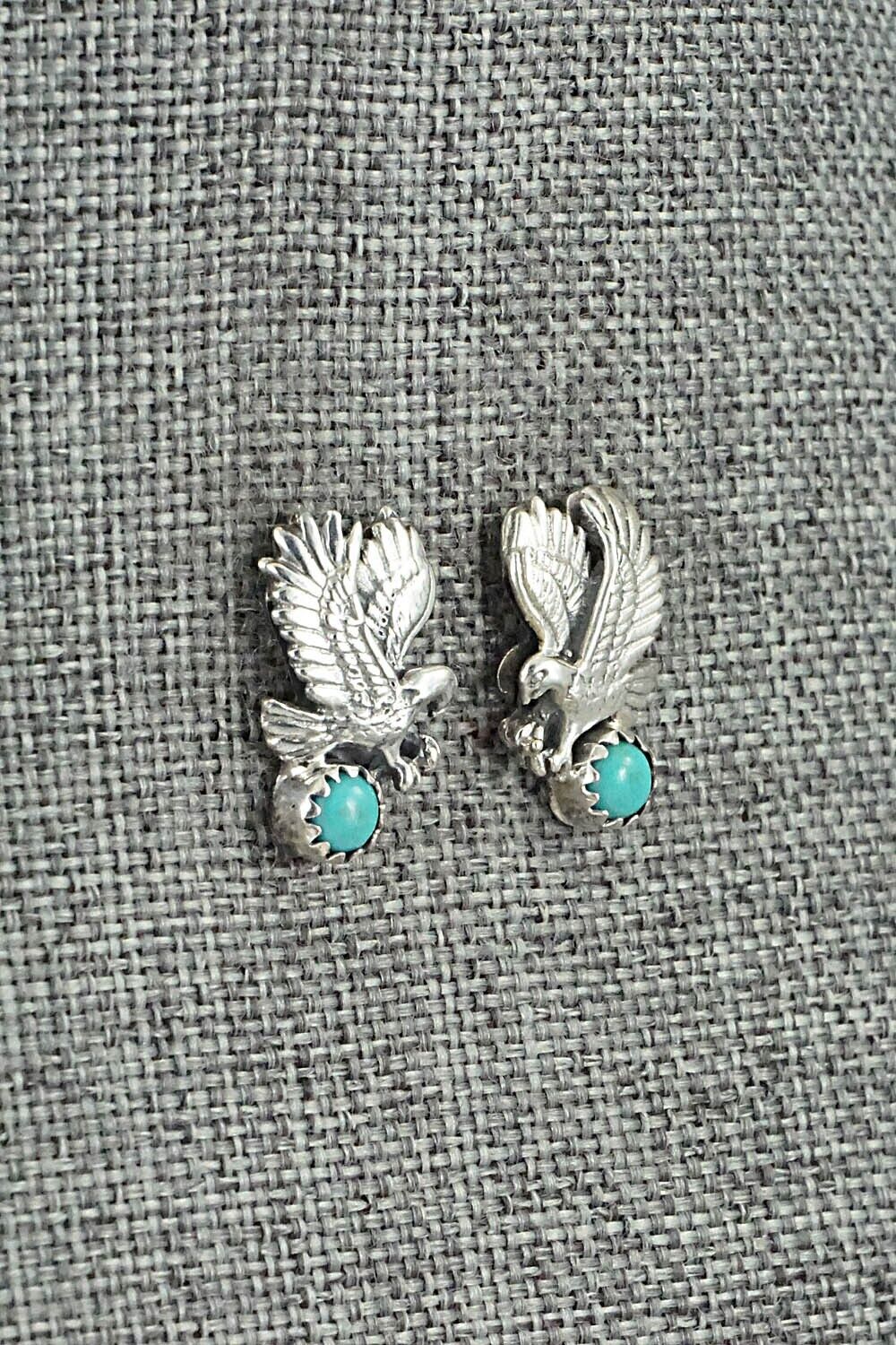 Turquoise & Sterling Silver Earrings - Elaine Shirley