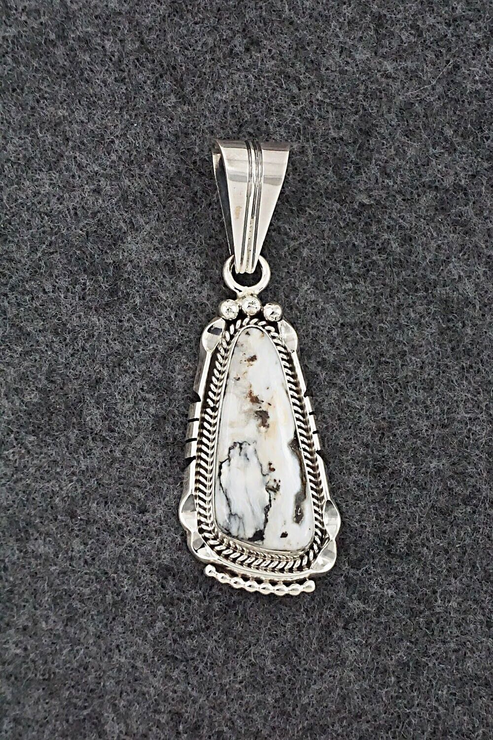 White Buffalo & Sterling Silver Pendant - Samuel Yellowhair