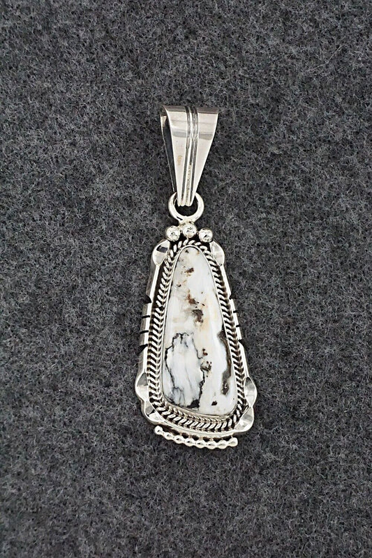 White Buffalo & Sterling Silver Pendant - Samuel Yellowhair