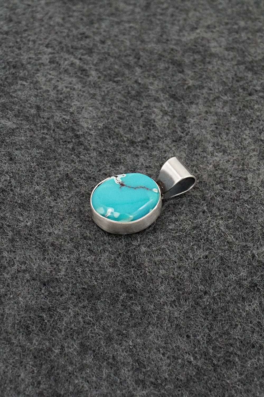 Turquoise & Sterling Silver Pendant - Eugene Gruber