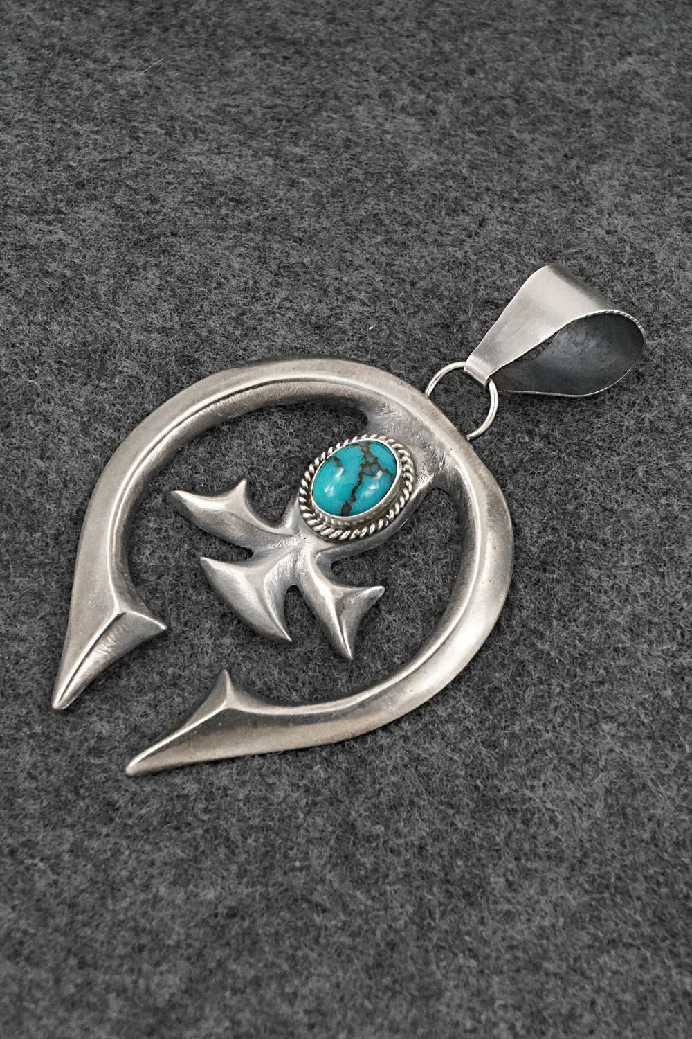 Turquoise & Sterling Silver Pendant - Eugene Gruber