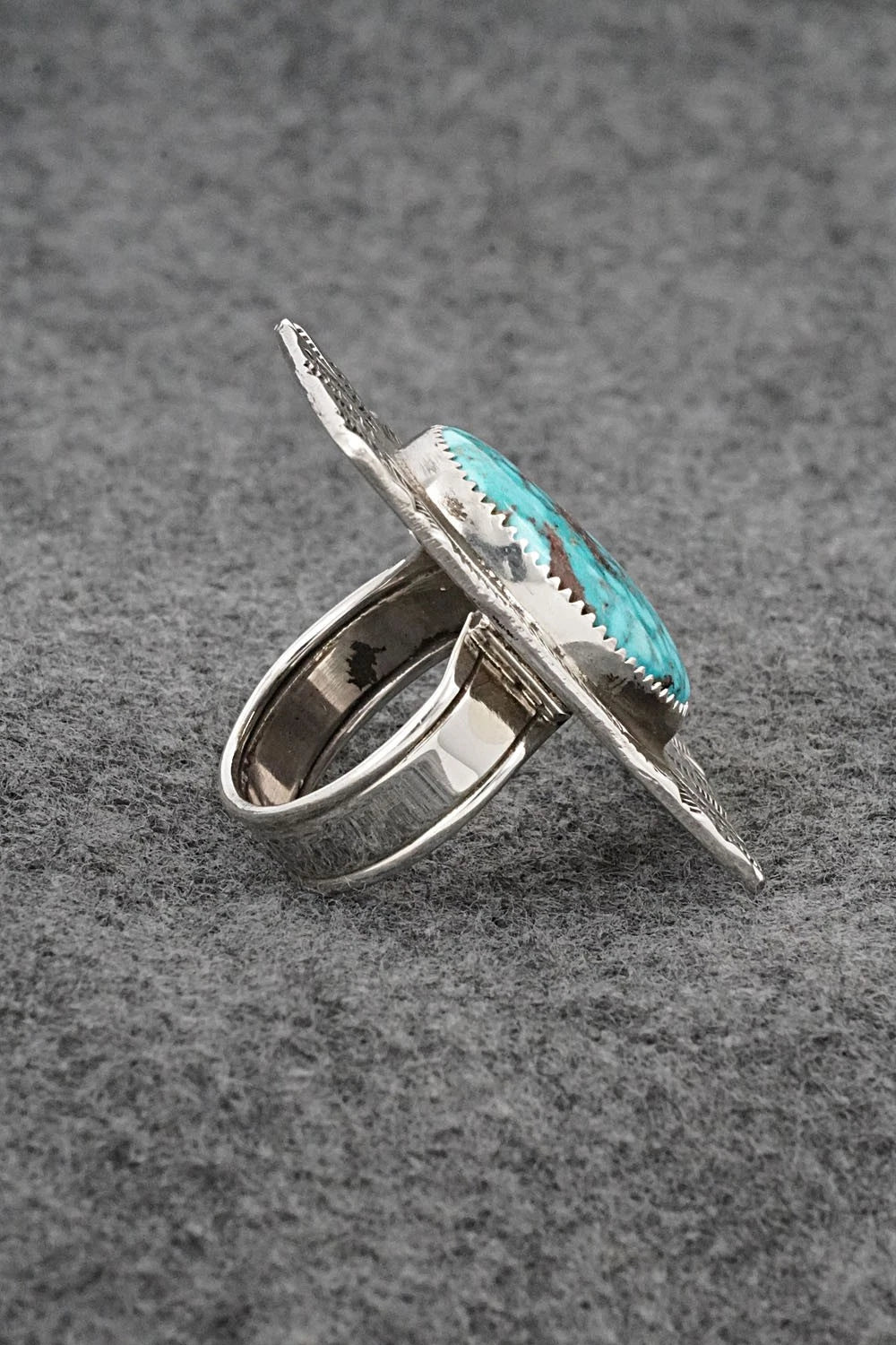 Turquoise & Sterling Silver Ring - Priscilla Reeder - Size 8.5