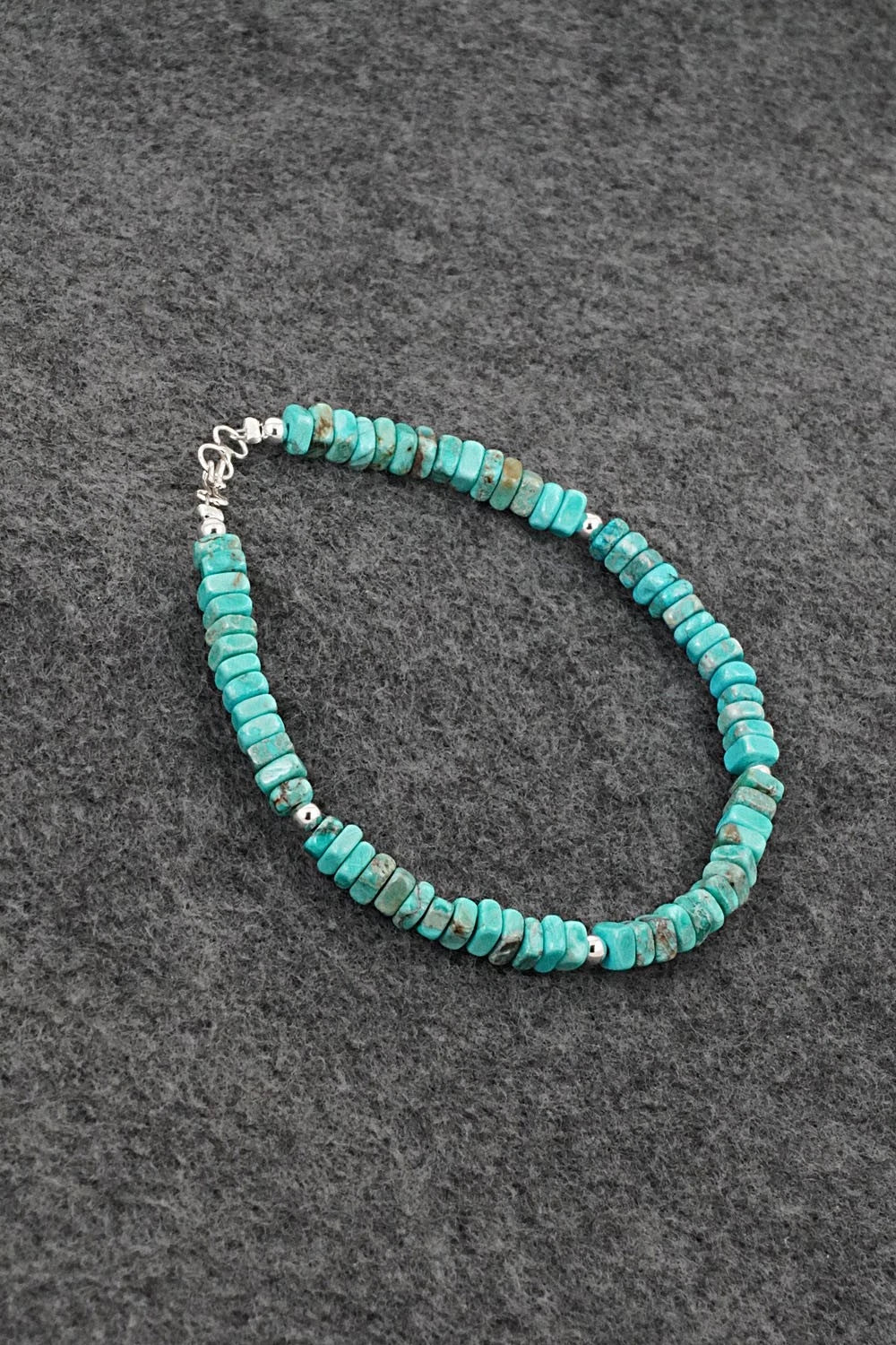 Turquoise & Sterling Silver Bracelet - Doreen Jake