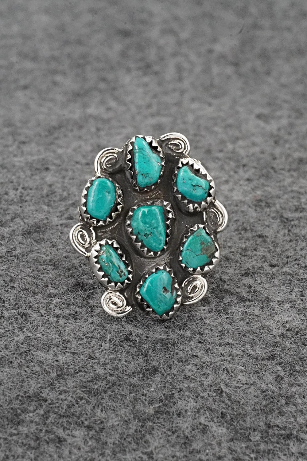 Turquoise & Sterling Silver Ring - Priscilla Reeder - Size 8