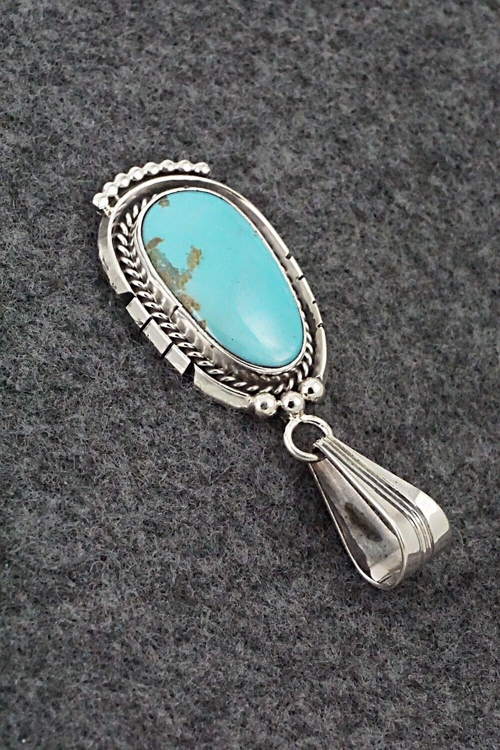 Turquoise & Sterling Silver Pendant - Samuel Yellowhair