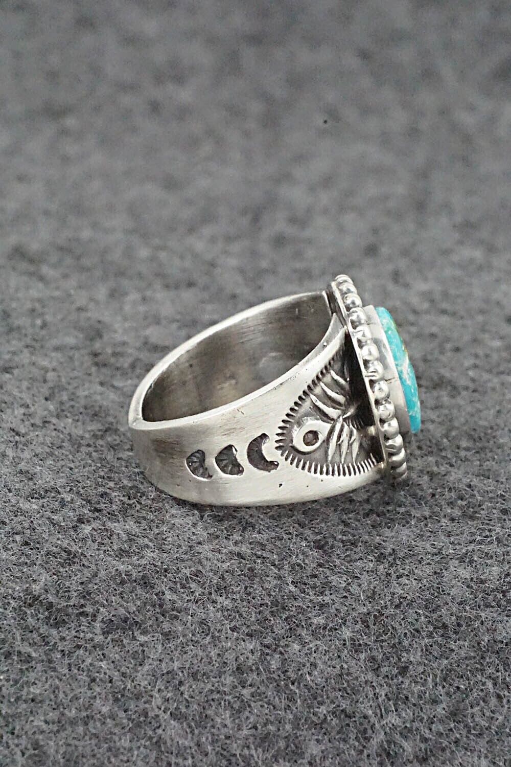 Turquoise & Sterling Silver Ring - Samuel Yellowhair - Size 9.5