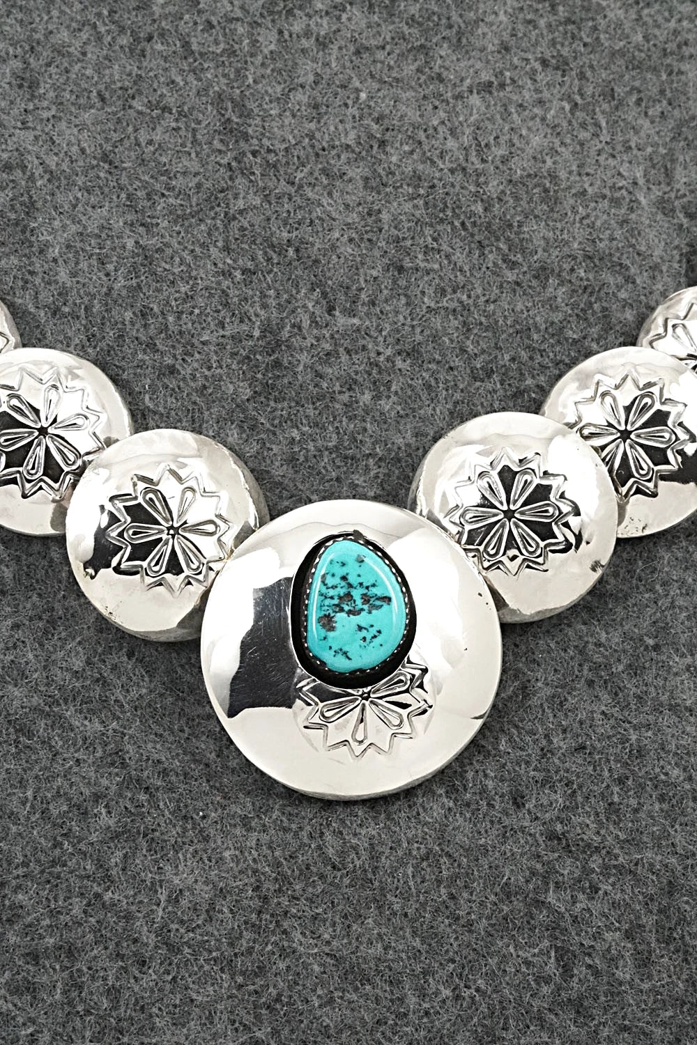 Turquoise Sterling Silver Necklace and Earrings Set - Tim Thompson