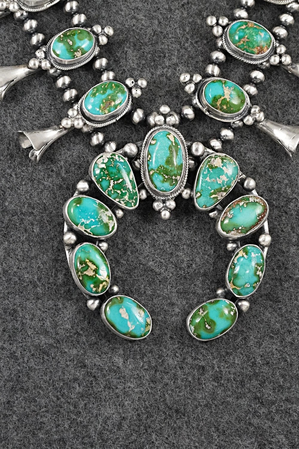 Turquoise & Sterling Silver Squash Blossom Set - Darrin Livingston