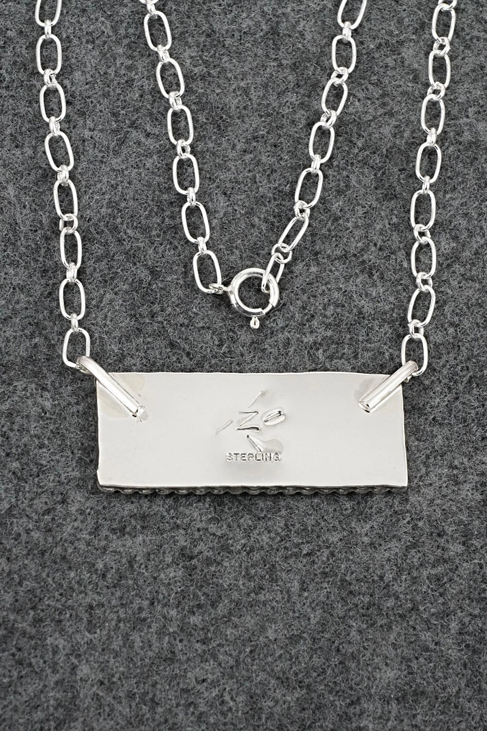 Turquoise & Sterling Silver Necklace - Kenny Lonjose