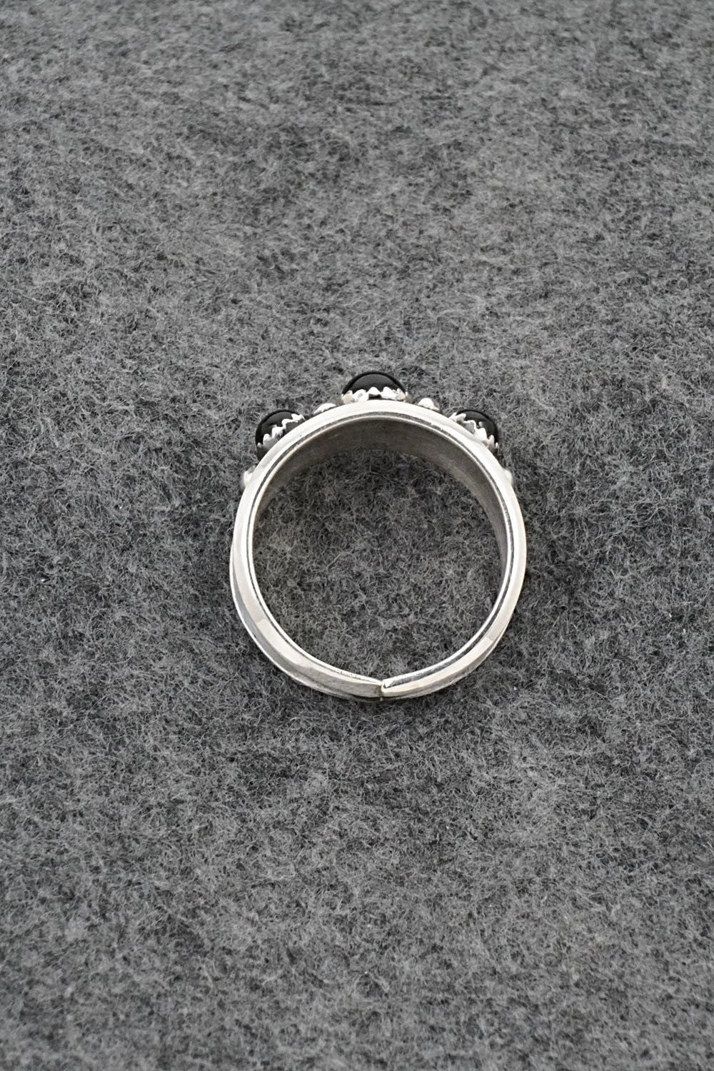 Onyx & Sterling Silver Ring - Paul Largo - Size 12.5
