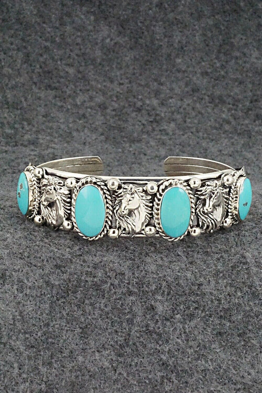 Turquoise & Sterling Silver Bracelet - Bobby Platero