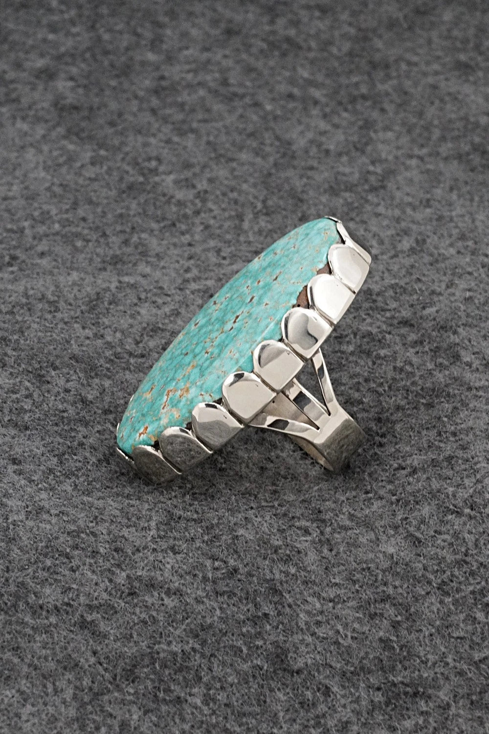 Turquoise & Sterling Silver Ring - Ella Linkin - Size 7.5
