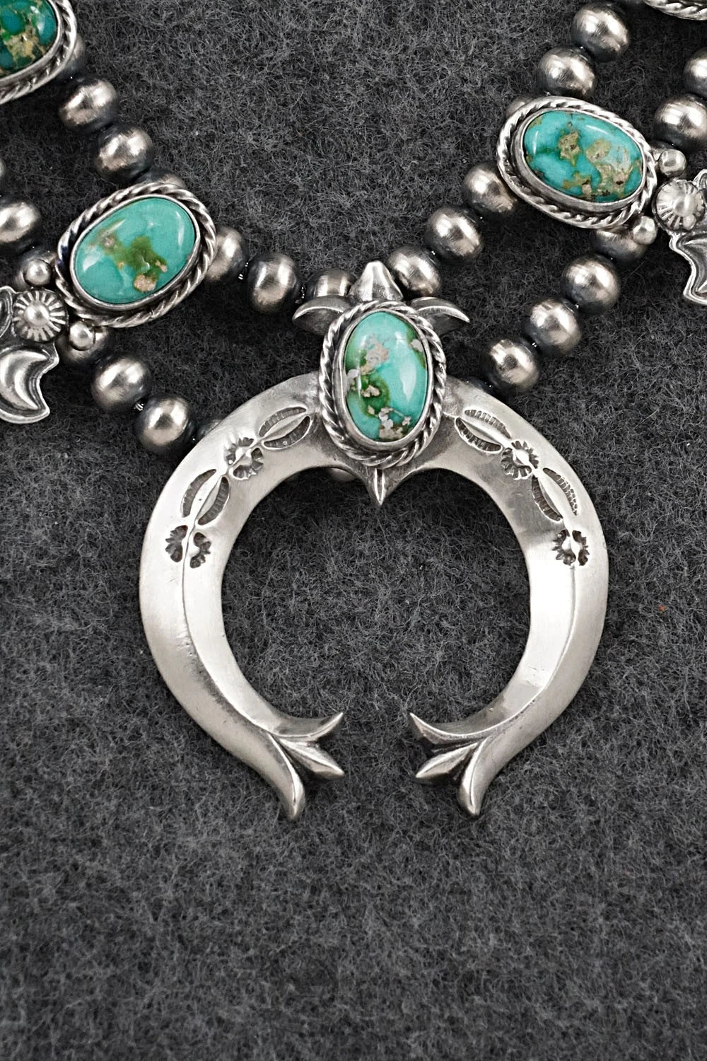 Turquoise & Sterling Silver Squash Blossom Set - Adrienne Gordon