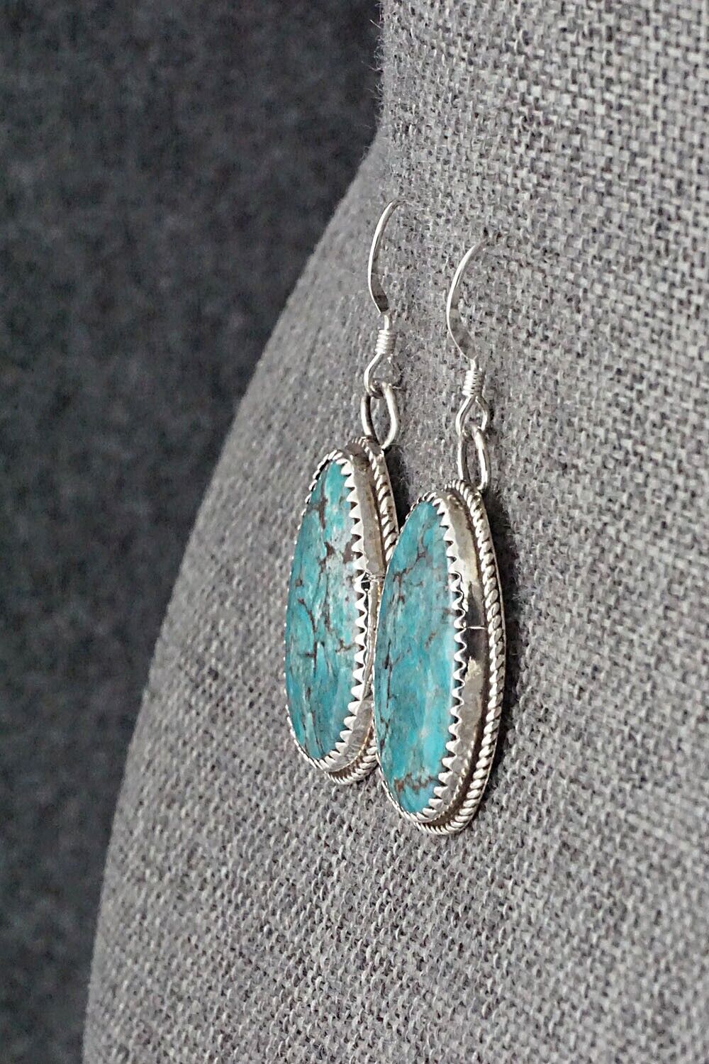 Turquoise & Sterling Silver Earrings - Ernest Hawthorne