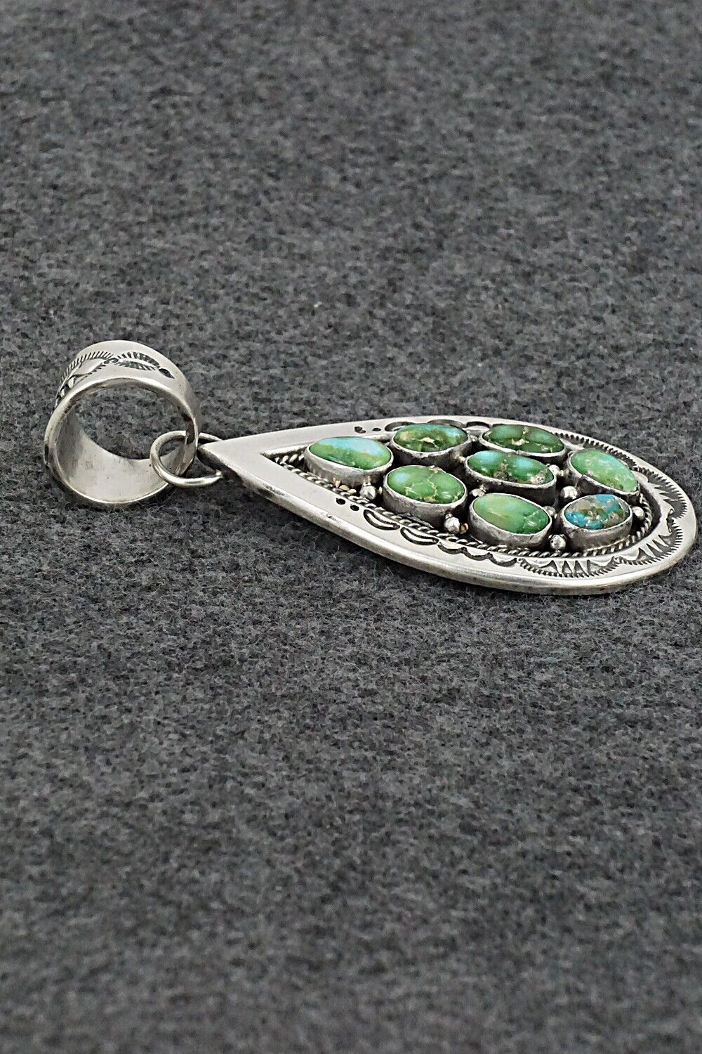 Turquoise & Sterling Silver Pendant - Samuel Yellowhair