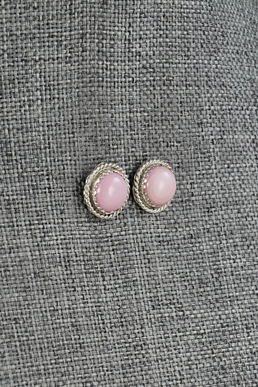Pink Conch & Sterling Silver Earrings - Esther White