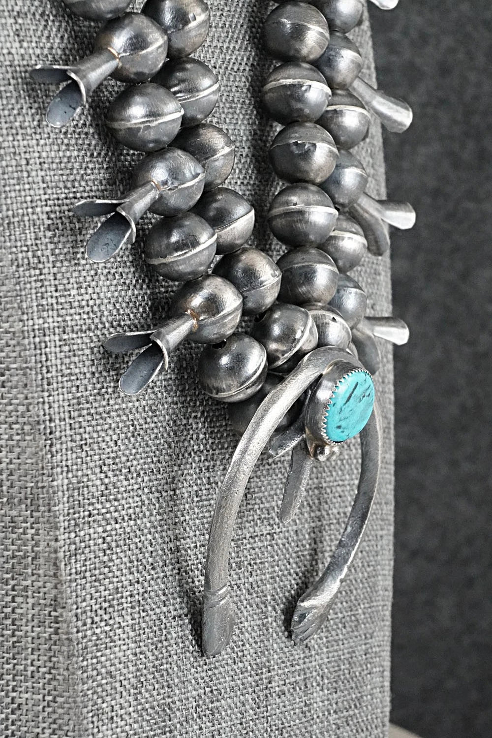Turquoise & Sterling Silver Squash Blossom Set - Gilbert Martin