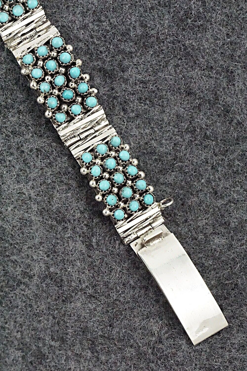 Turquoise & Sterling Silver Link Bracelet - Stephen Haloo