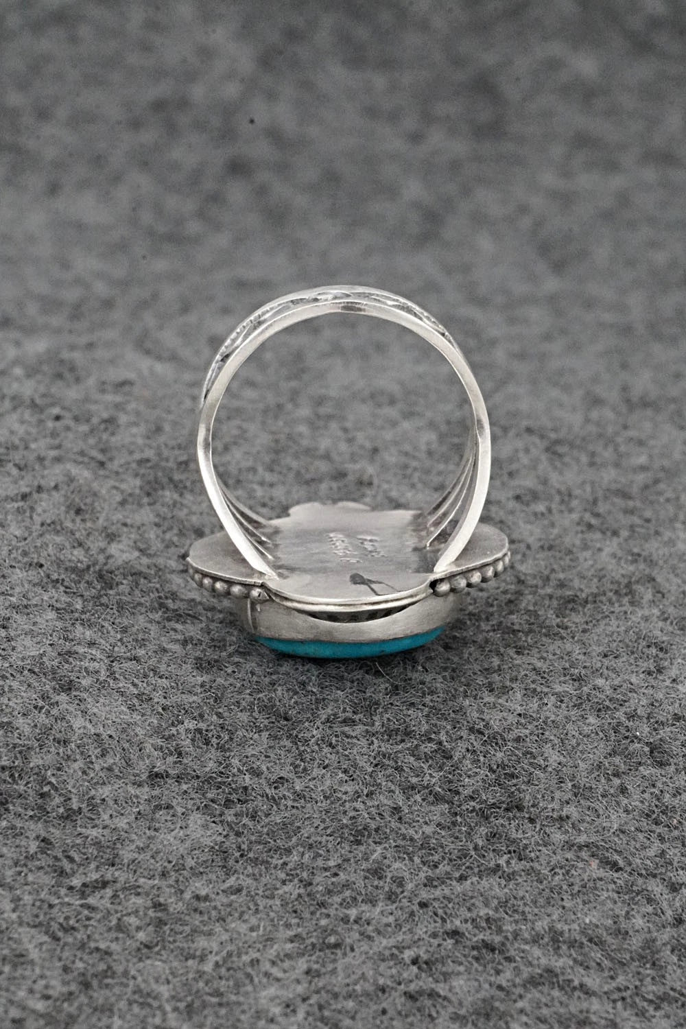 Turquoise & Sterling Silver Ring - Bobby Johnson - Size 7.5