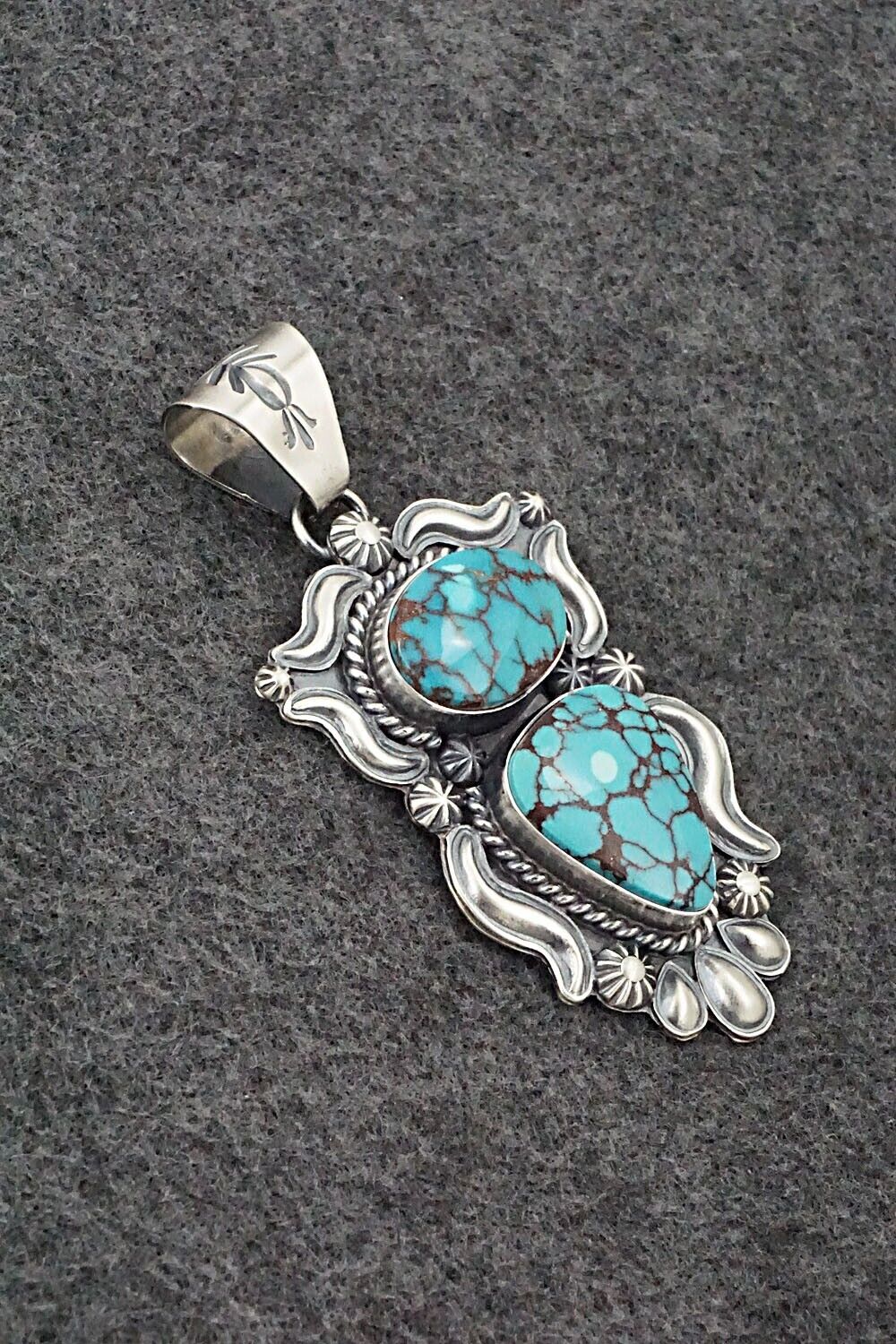 Turquoise & Sterling Silver Pendant - Raymond Delgarito